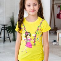 Футболка для девочки Чудо-Kids Ф-0030 Желтая