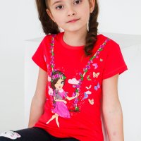Футболка для девочки Чудо-Kids Ф-0034 Коралловая