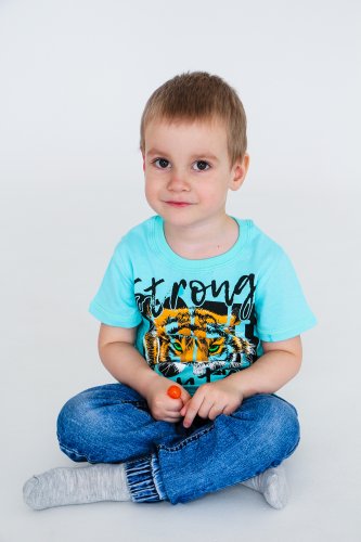 Футболка для мальчика Чудо-Kids Ф-0046 Ментоловая