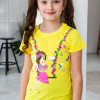 Футболка для девочки Чудо-Kids Ф-0030 Желтая
