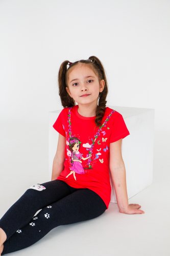 Футболка для девочки Чудо-Kids Ф-0034 Коралловая