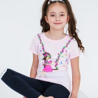 Футболка для девочки Чудо-Kids Ф-0033 Светло-розовая