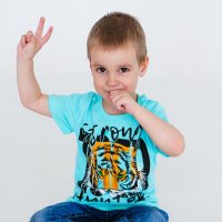 Футболка для мальчика Чудо-Kids Ф-0046 Ментоловая
