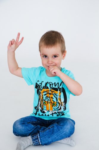 Футболка для мальчика Чудо-Kids Ф-0046 Ментоловая