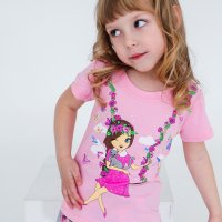 Футболка для девочки Чудо-Kids ф-0031 Розовая